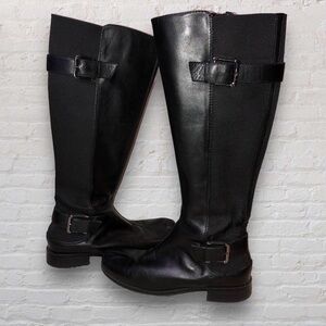 black leather moto boots